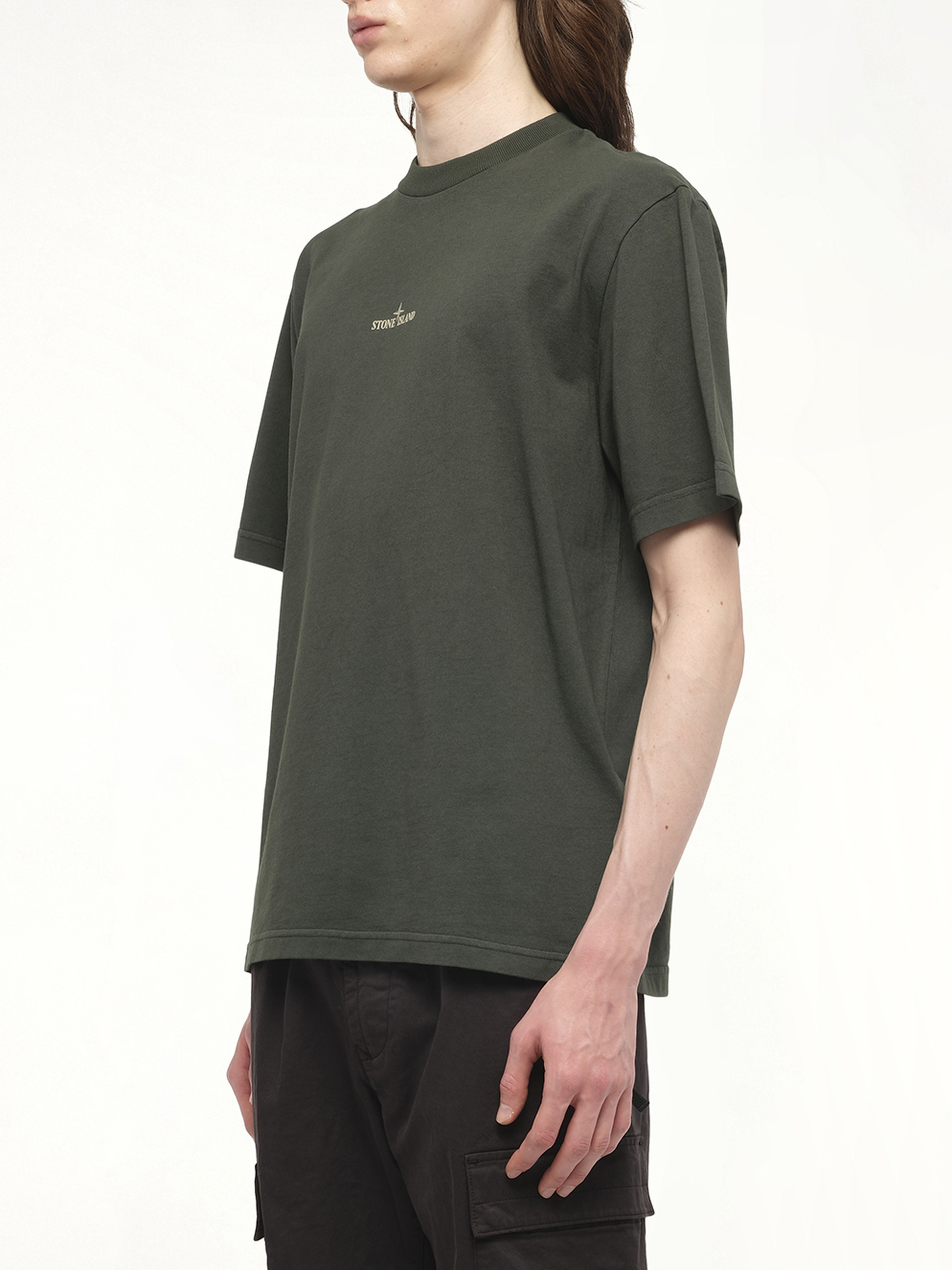 210003 Industrial Print S/S T-Shirt in Juniper - 5
