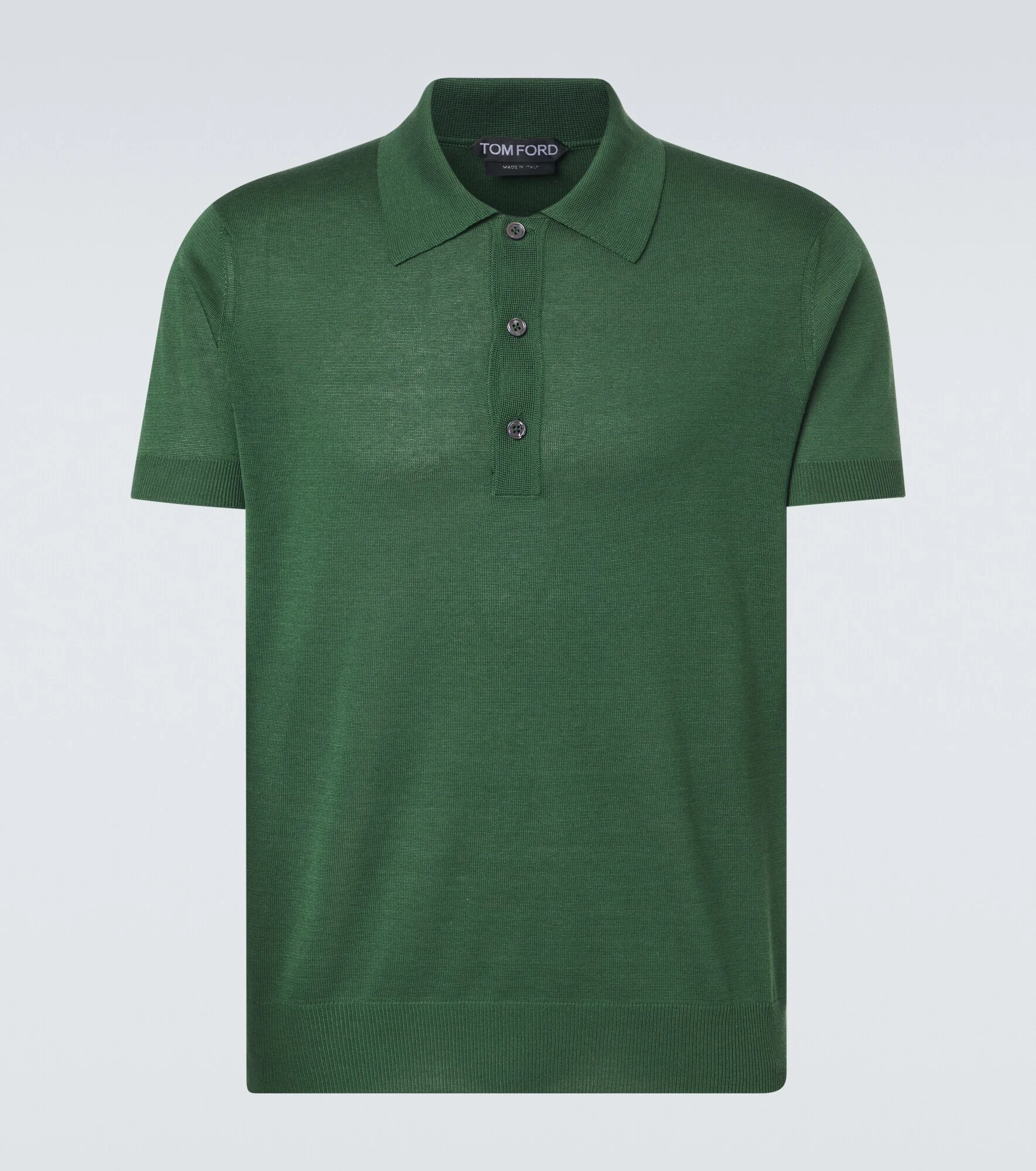 Silk and linen polo sweater - 1