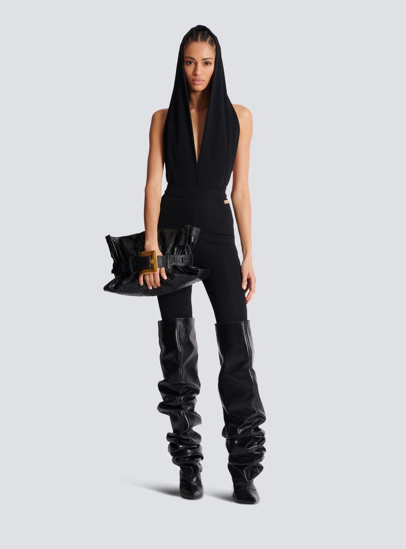 Balmain Draped bodysuit with hood outlook