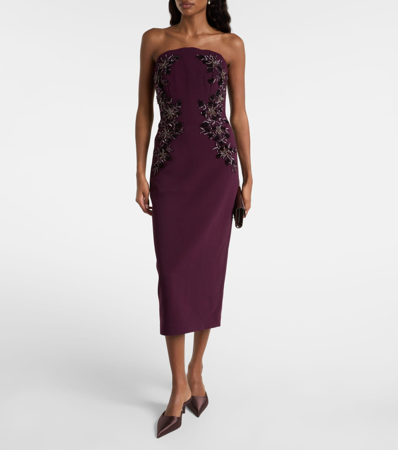 REBECCA VALLANCE Beatrice beaded crêpe midi dress outlook