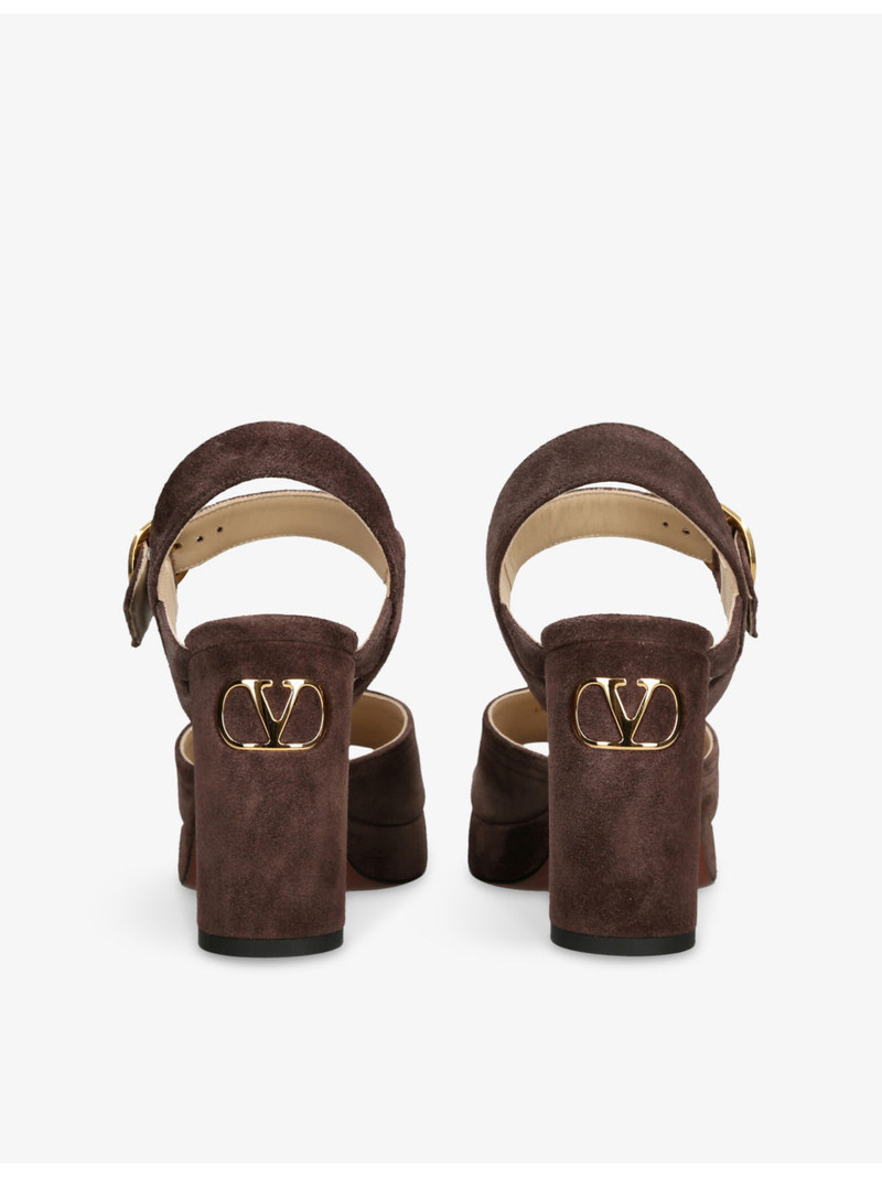 Valentino Fawcette 90 VLogo Suede Platform Sandals outlook