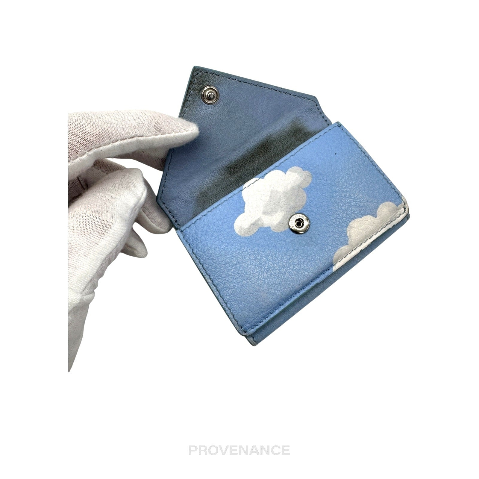 Balenciaga Papier Mini Card Wallet - Clouds Blue Leather - 8