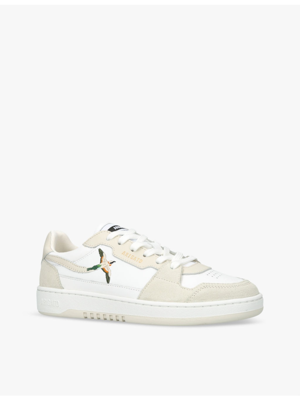 Dice Lo bird-motif leather and suede low-top trainers - 3