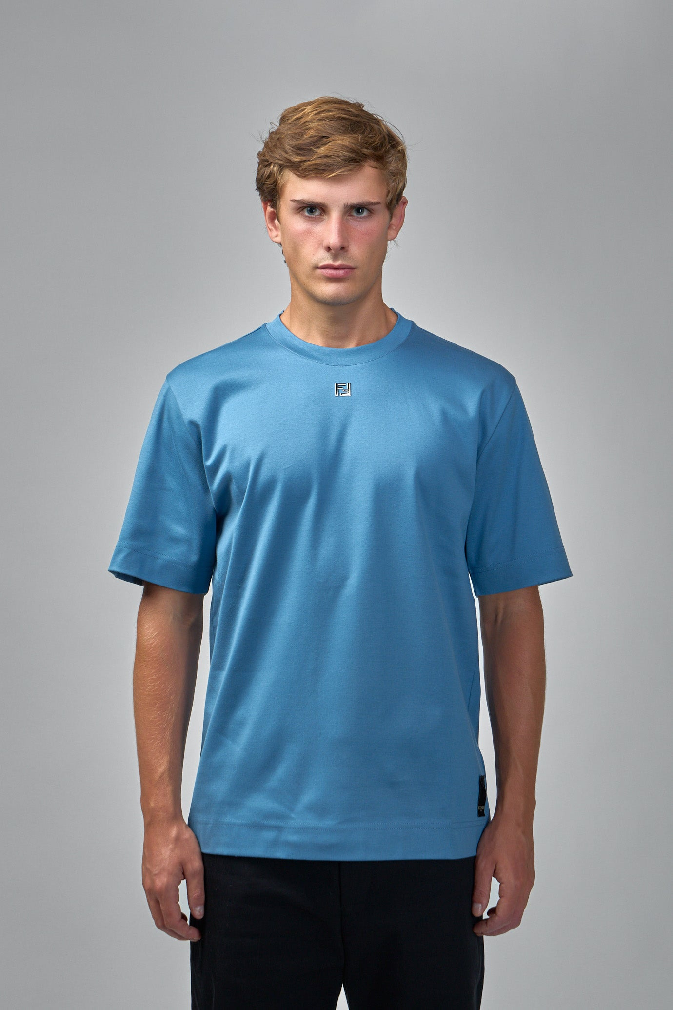 Cotton T-Shirt with FF Metal Detail - 3