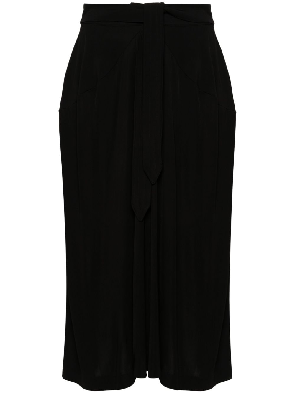 draped jersey midi skirt - 1