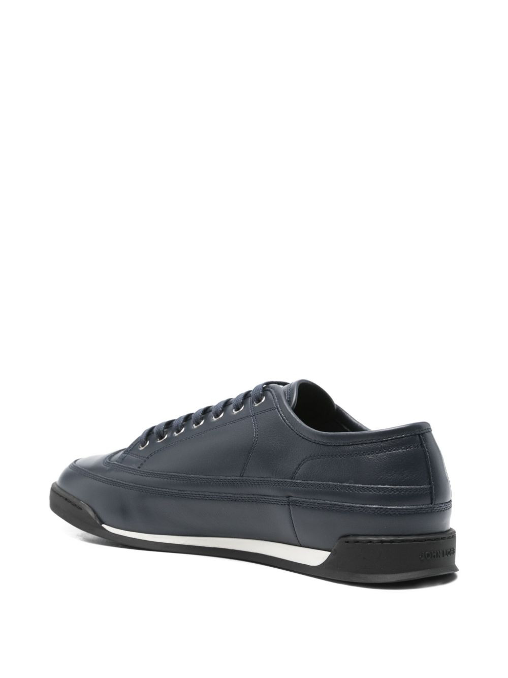 lace-up leather sneakers - 3