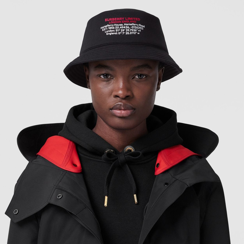 Burberry Location Print Cotton Bucket Hat outlook
