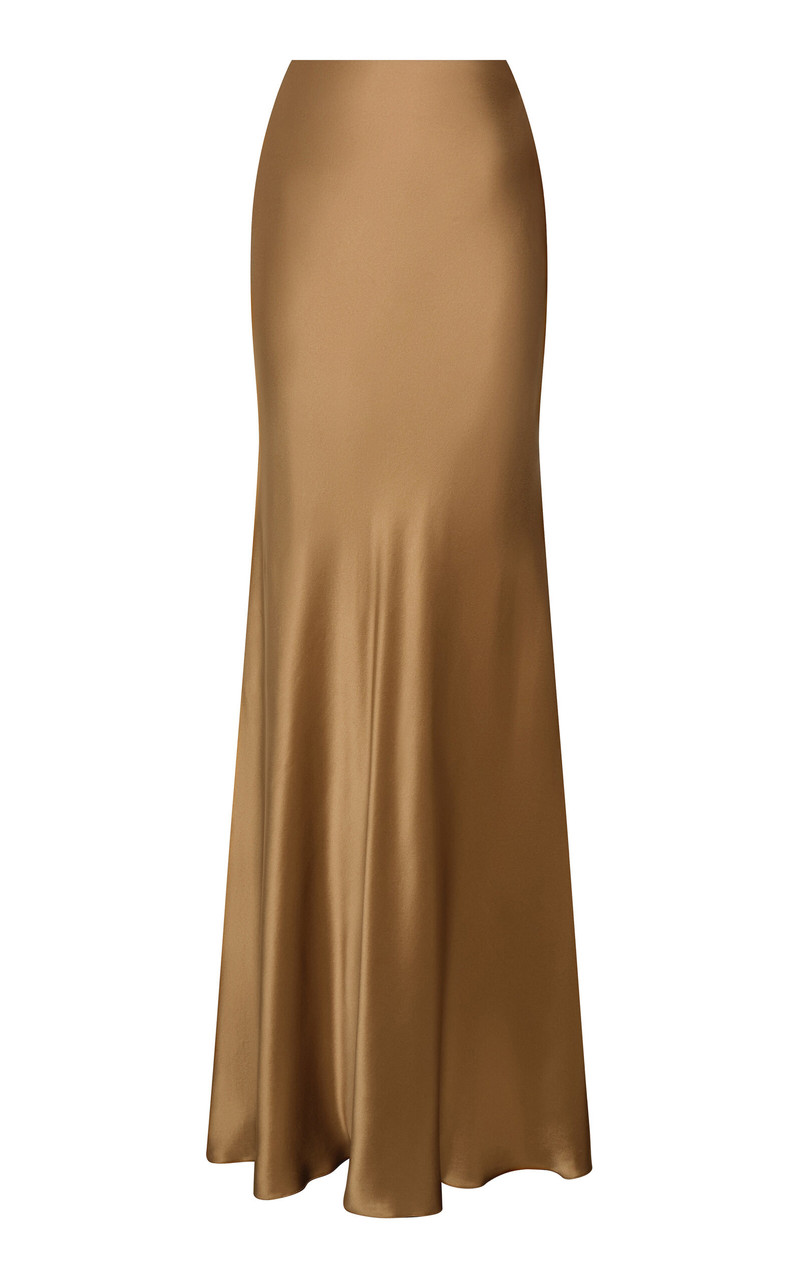 Sublimes Silk-Charmeuse Maxi Skirt gold 1