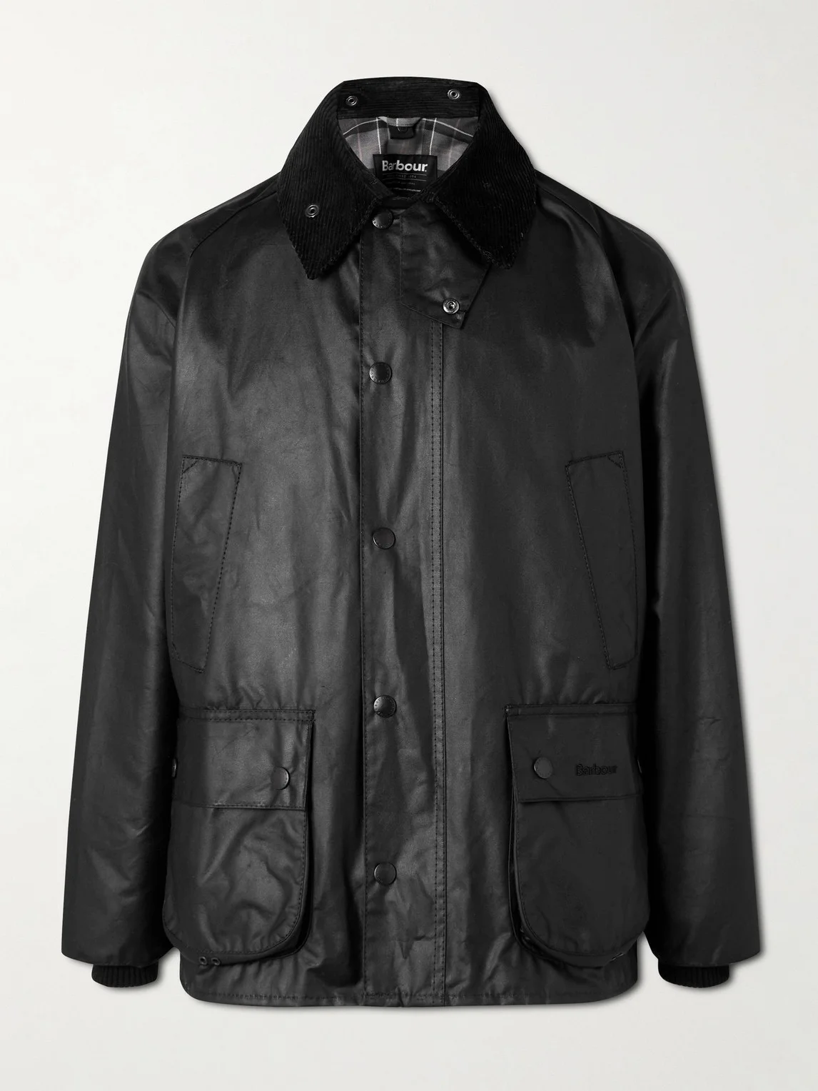 Bedale corduroy-trimmed waxed-cotton jacket - 1
