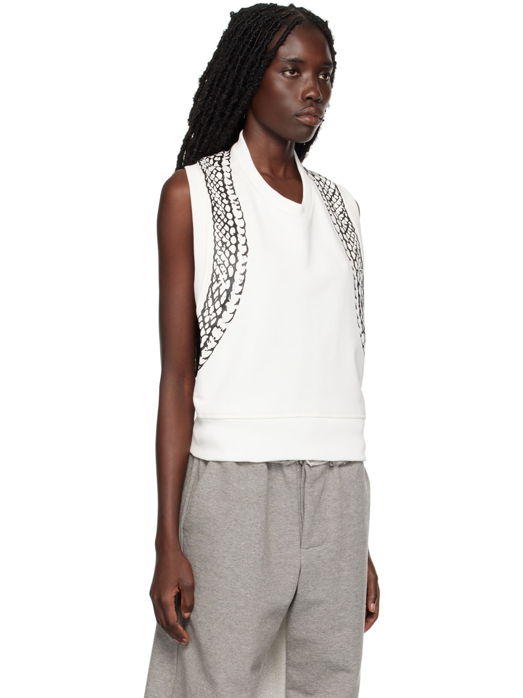 MM6 Maison Margiela Off-White Graphic Sweatshirt | REVERSIBLE