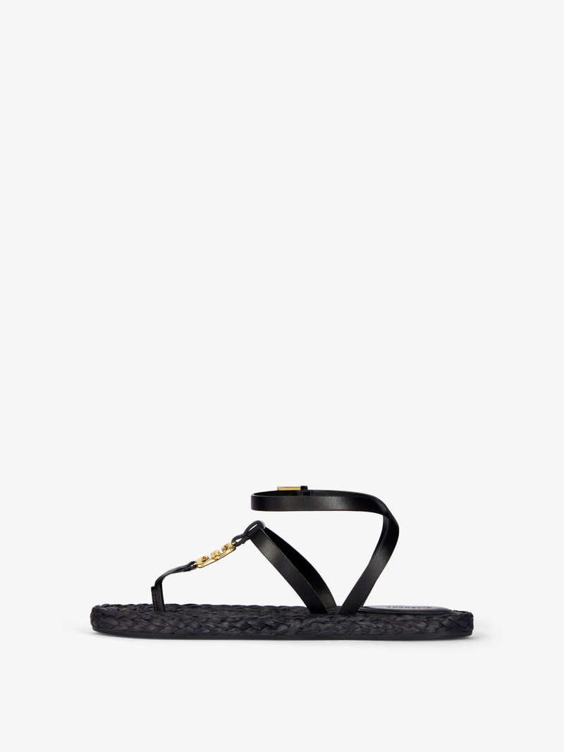 Givenchy 4G LIQUID TONG SANDALS IN RAFFIA outlook