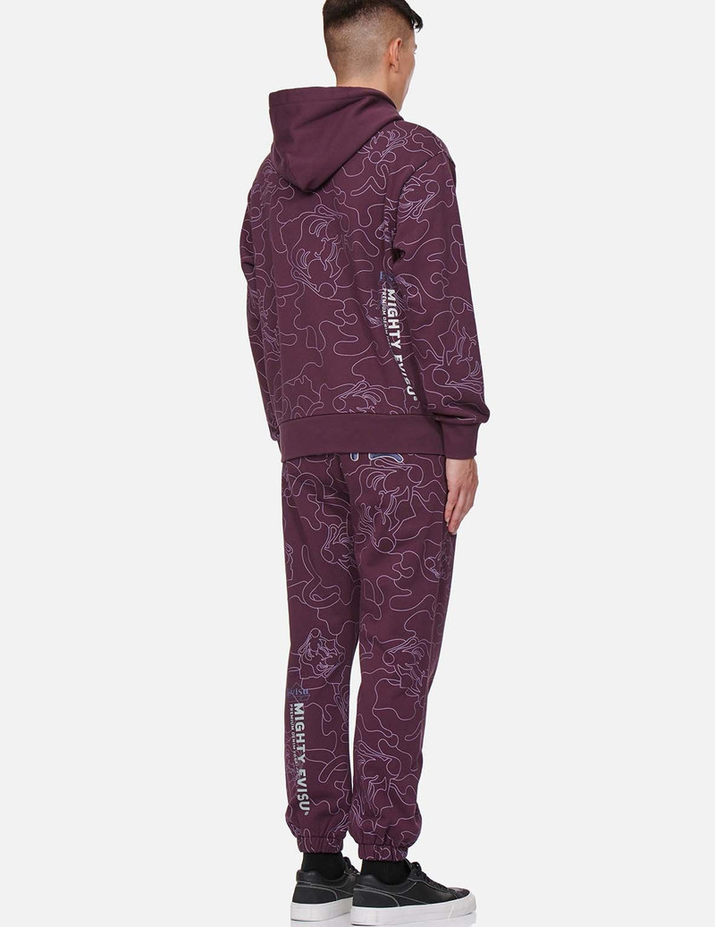 EVISU ALLOVER LINEAR CAMOUFLAGE PRINT HOODED SWEATSHIRT outlook