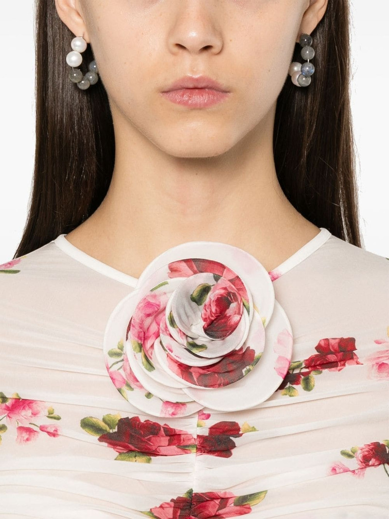 rose-appliqué ruched top 5