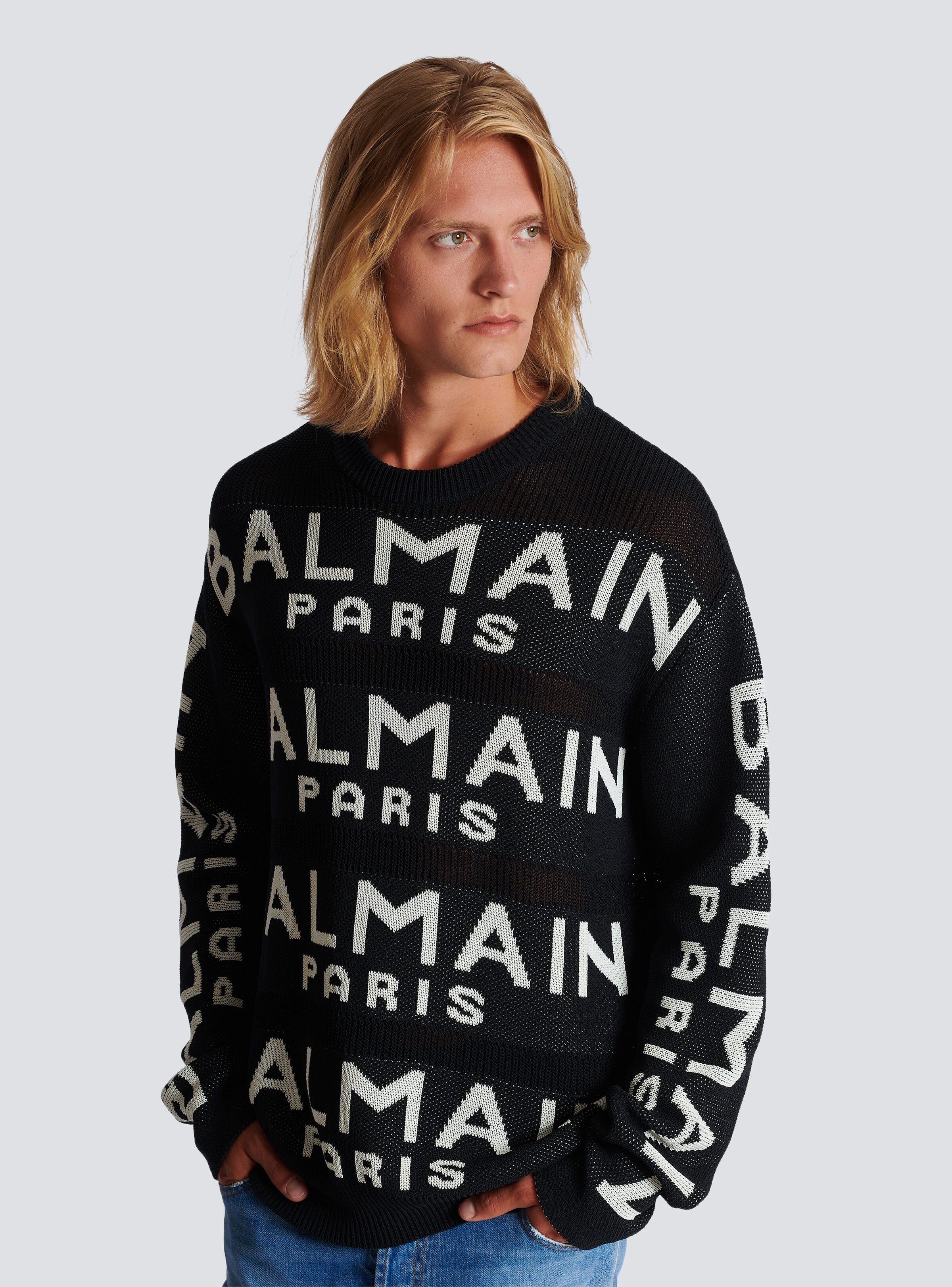 Knit jumper with Balmain logo - 7