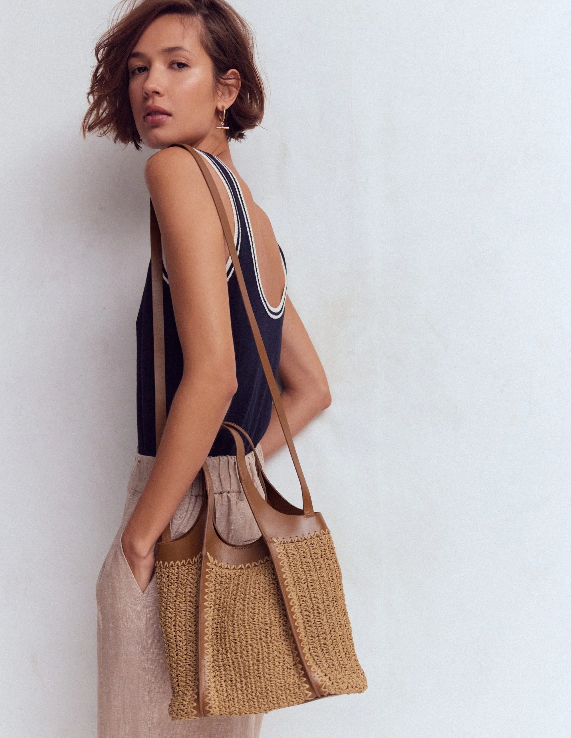 Mini Straw Tote-Natural - 1