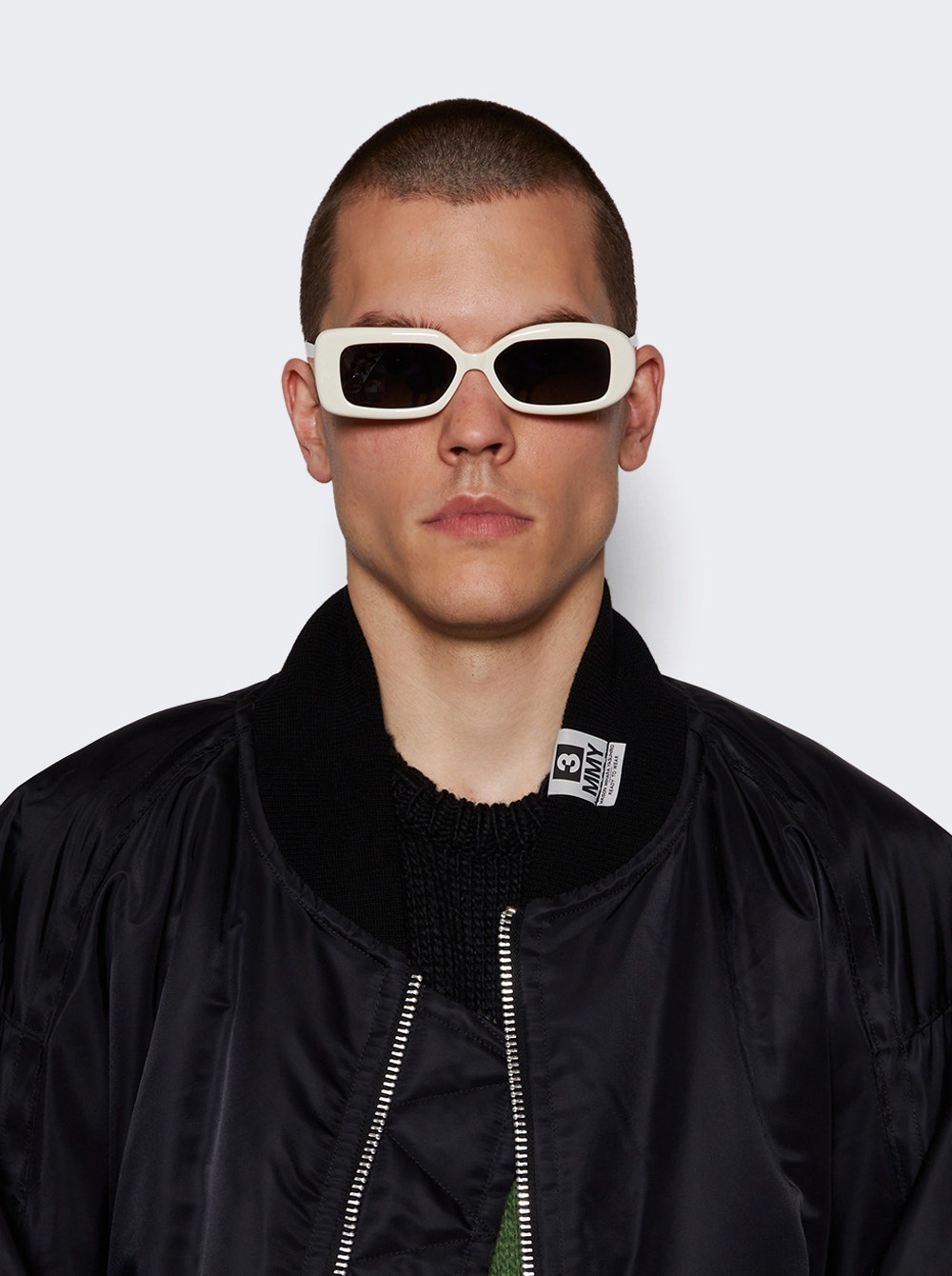 X Jacquemus Rond Rectangular Sunglasses White And Blue - 2