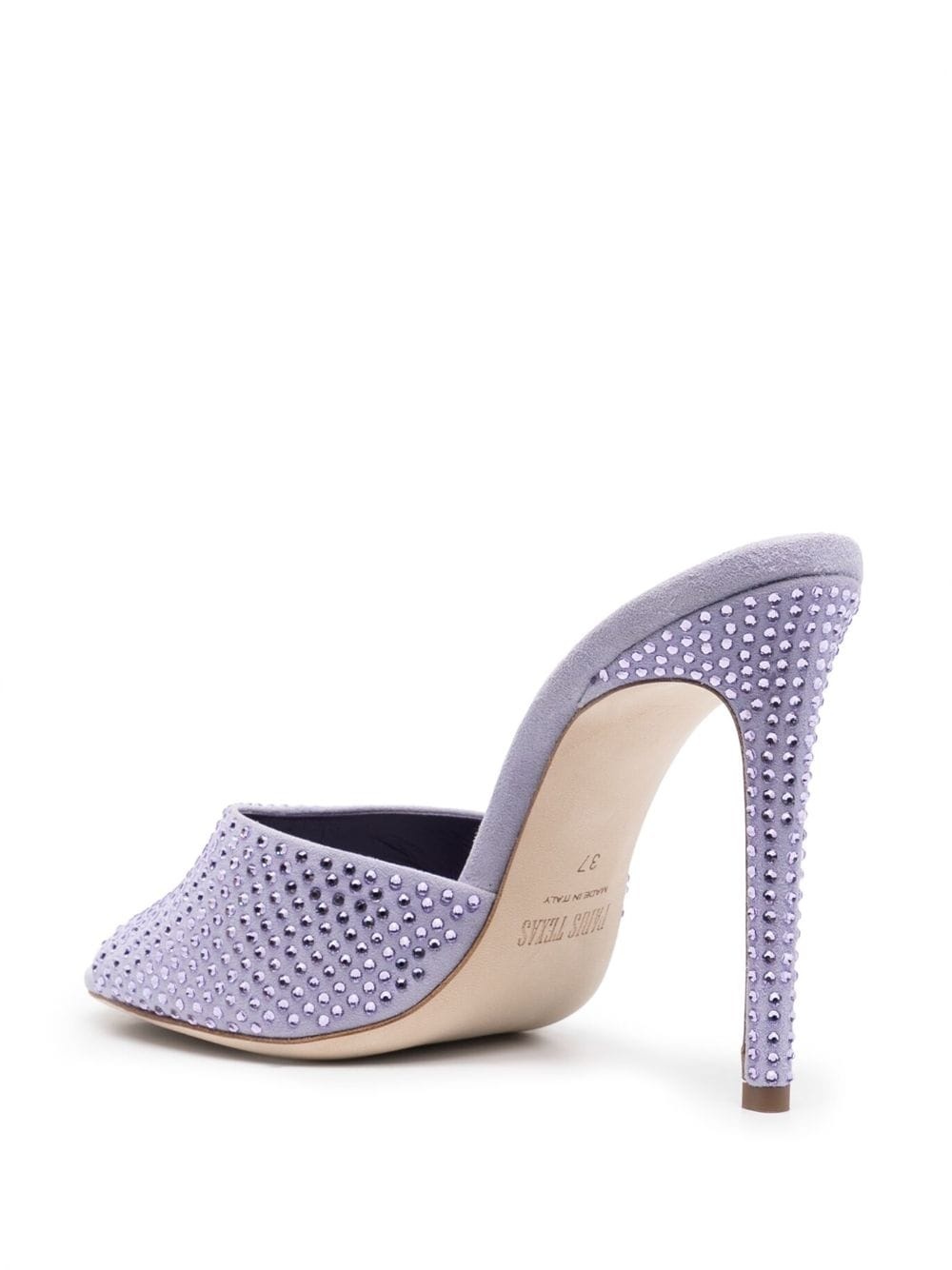 110mm crystal embellished leather mules - 3