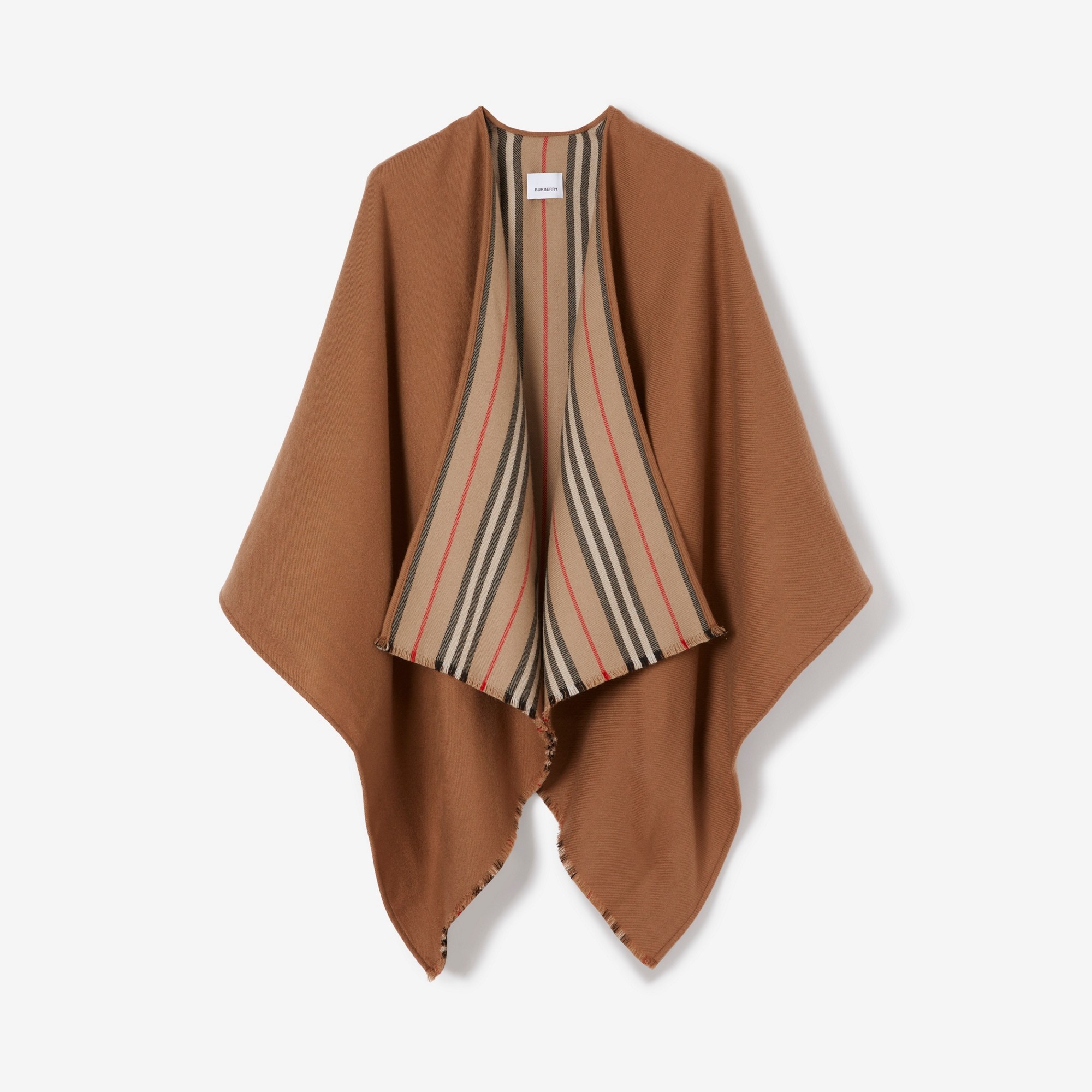 Icon Stripe Wool Reversible Cape - 1