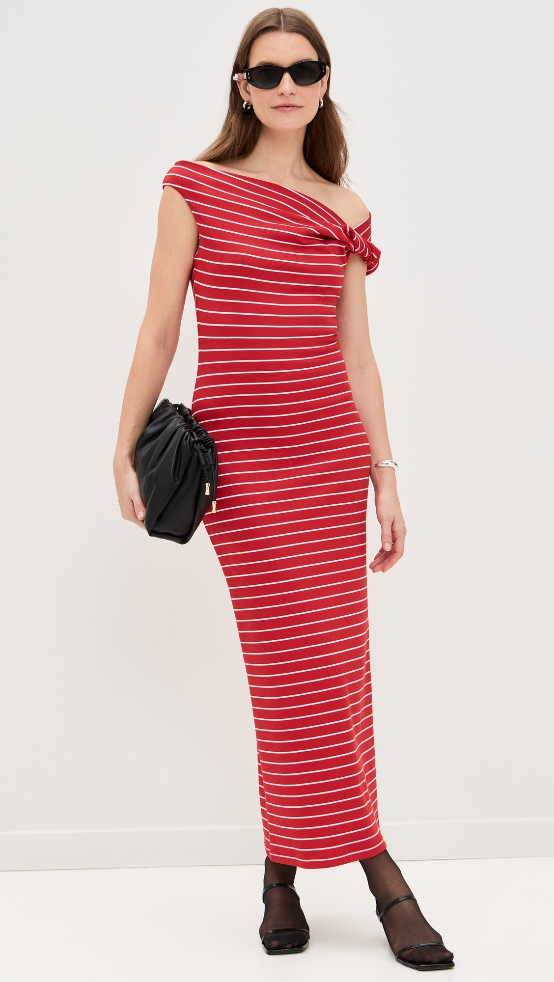 Stripe Asymmetric Maxi Dress - 1