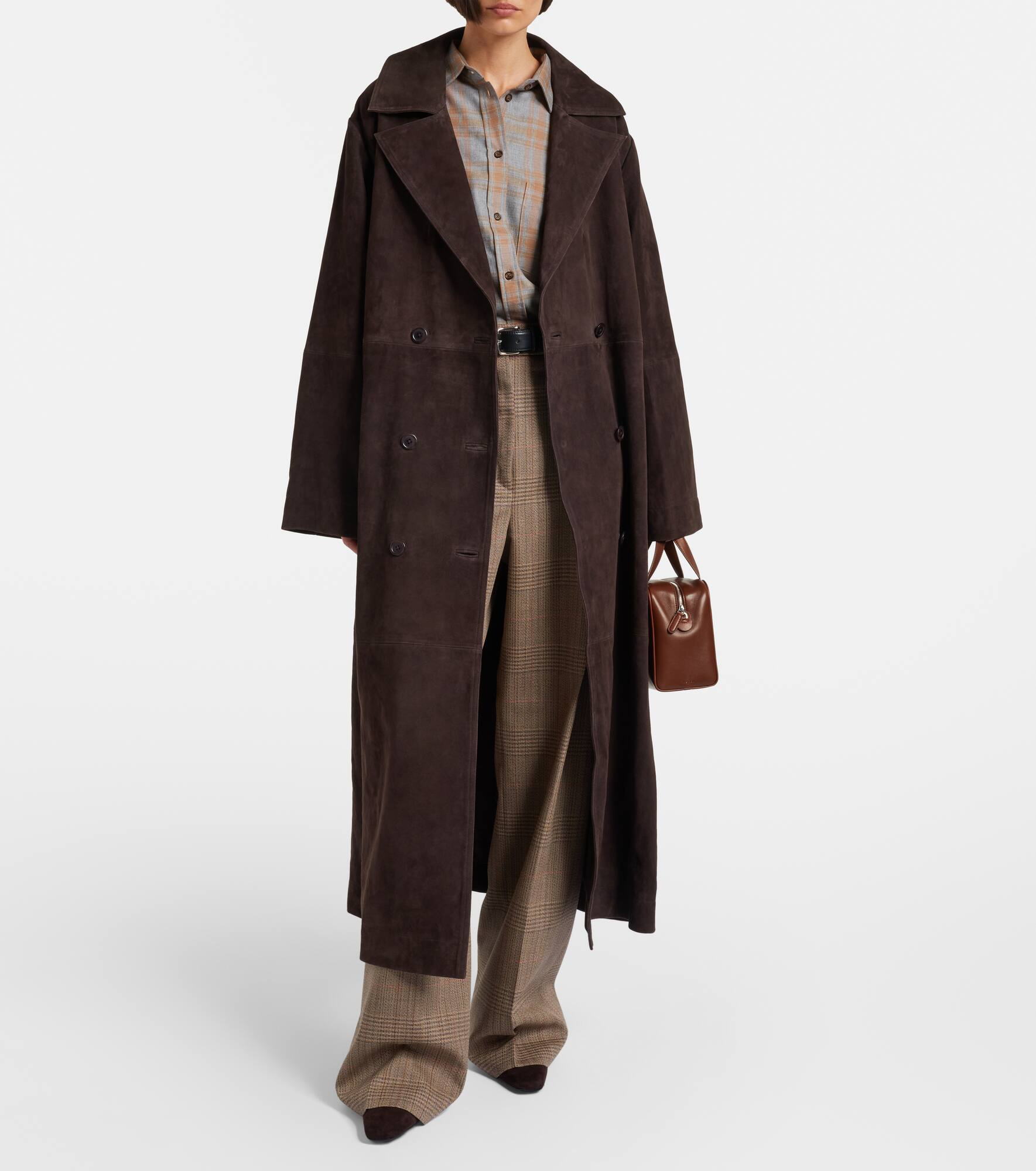 Belted suede wrap coat - 2