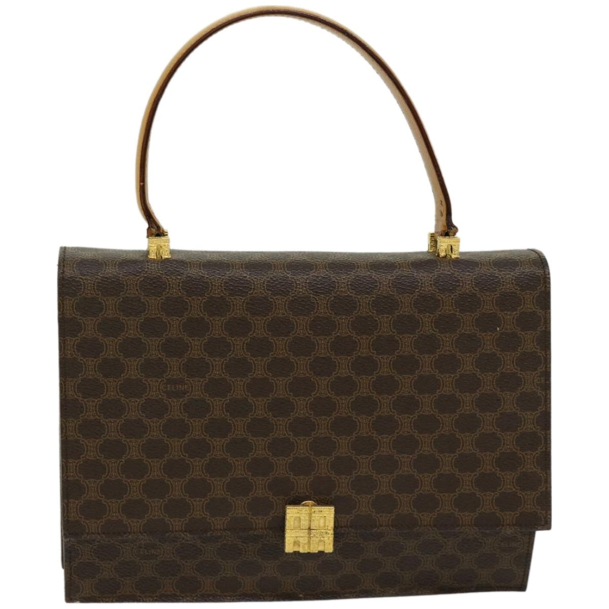 CELINE Macadam Canvas Hand Bag Pvc Brown - 13