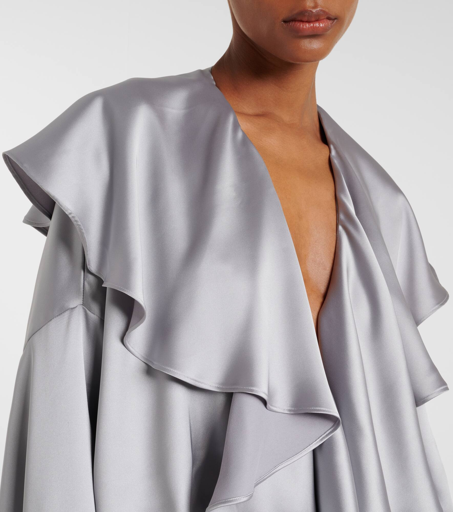 Ruffled satin bodysuit - 5