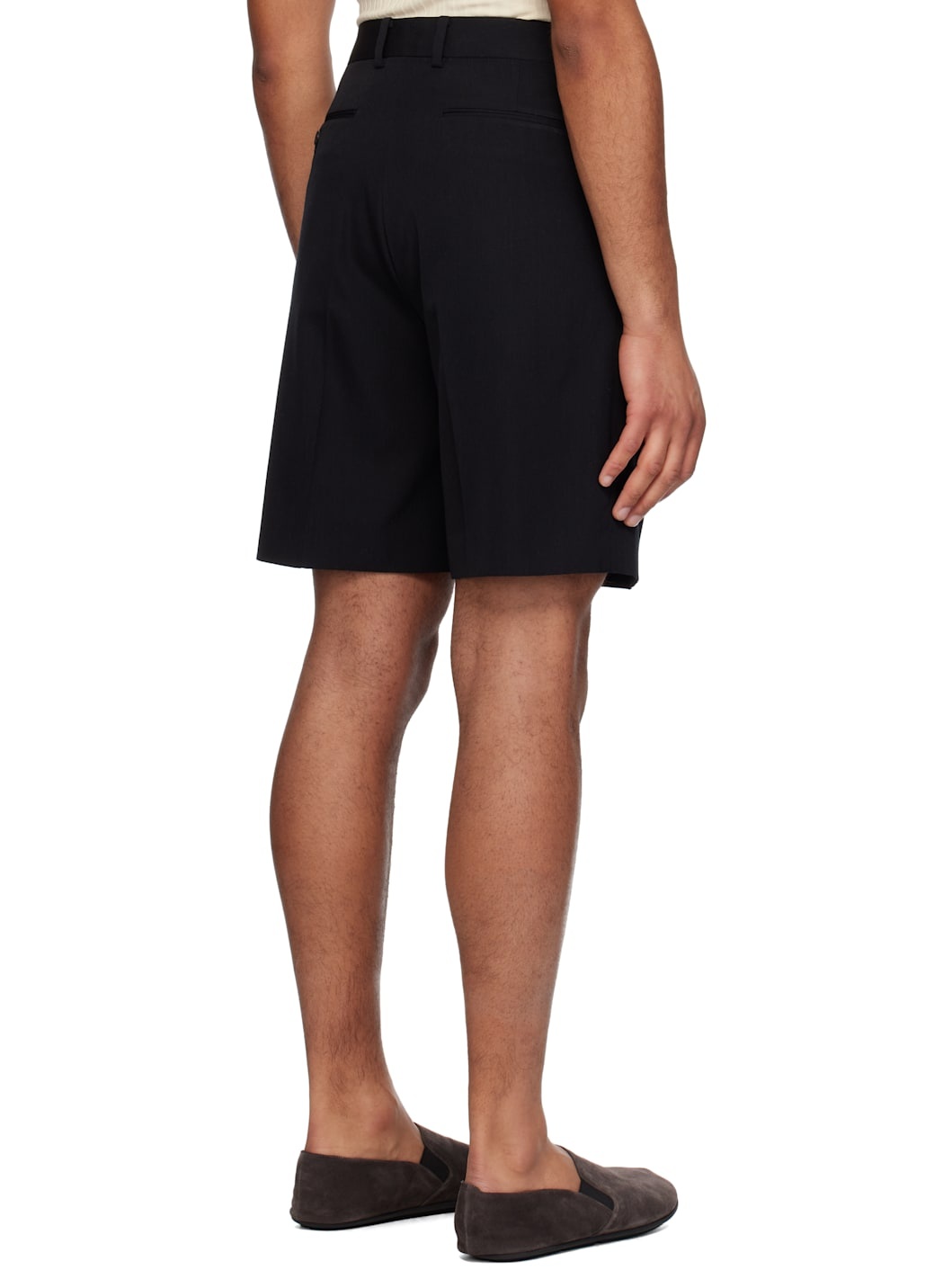 Black Light Wool Max Gabardine Shorts - 3