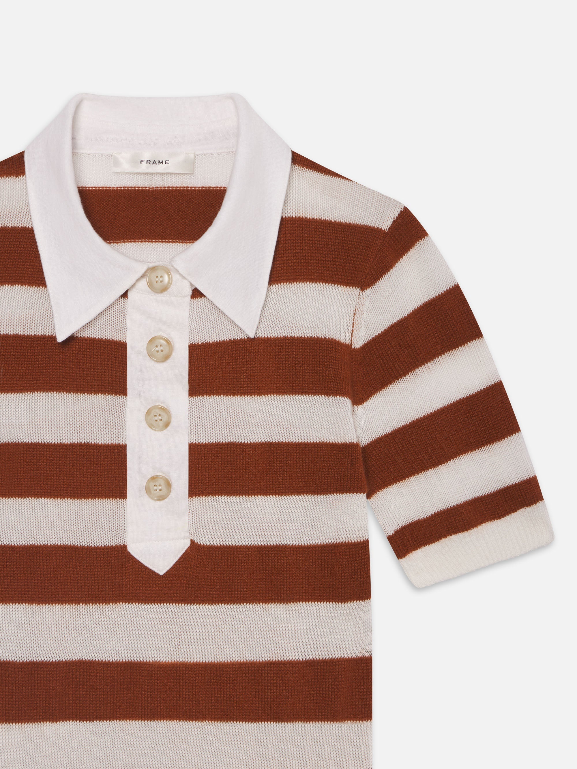 The Bold Stripe Polo in Chestnut Multi - 4
