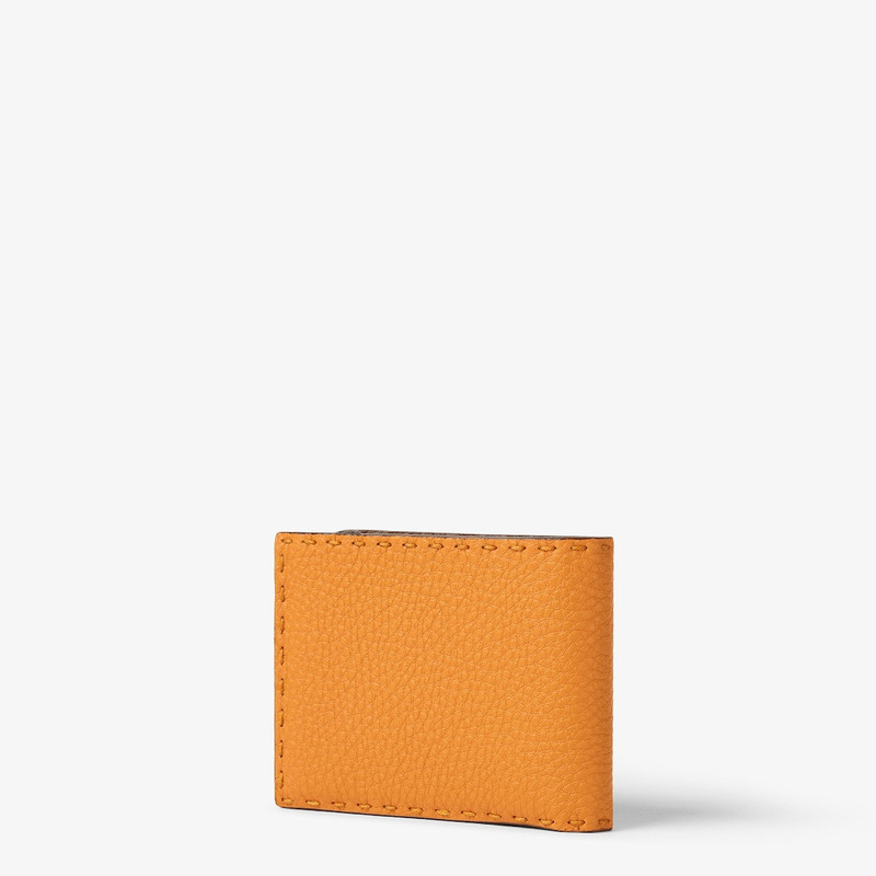 Selleria Wallet Orange and dark brown Selleria bi-fold wallet with 132 hand-sewn topstitches 3