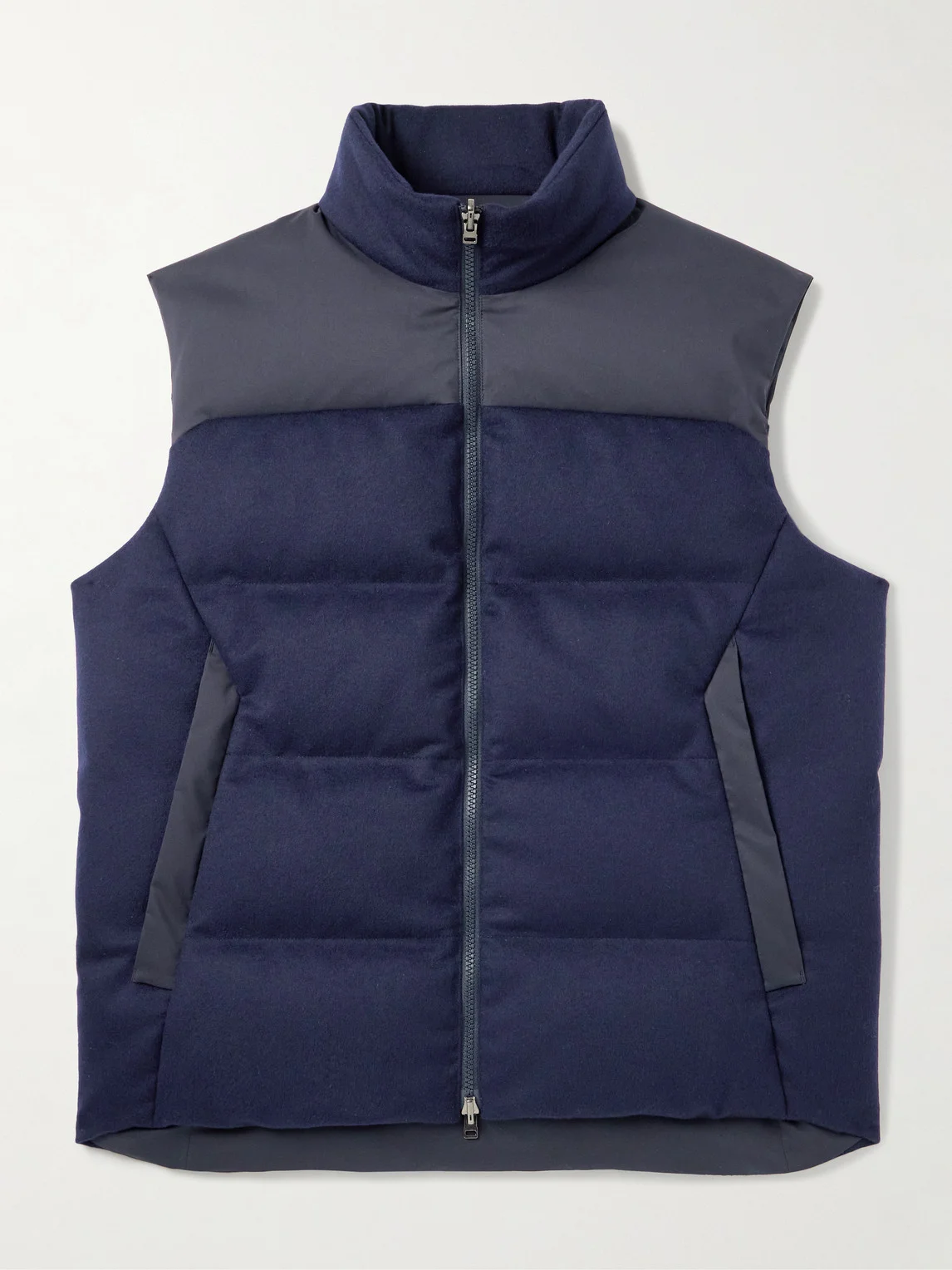 Reversible Quilted Shell and Brushed Cashmere Down Gilet - 1
