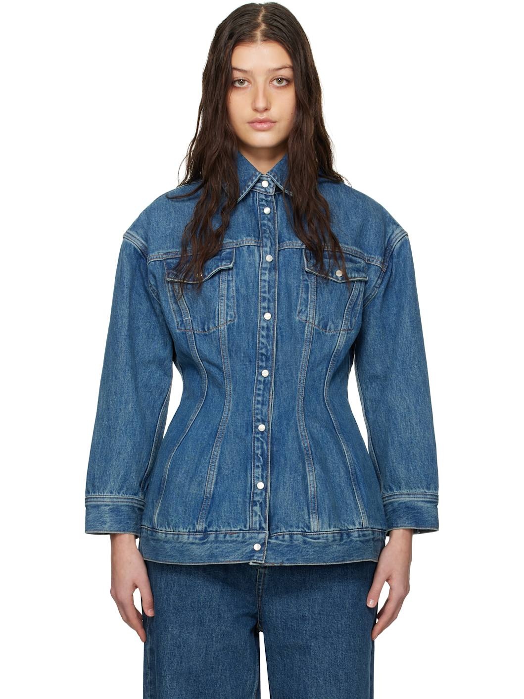 Blue Contour Denim Jacket - 1