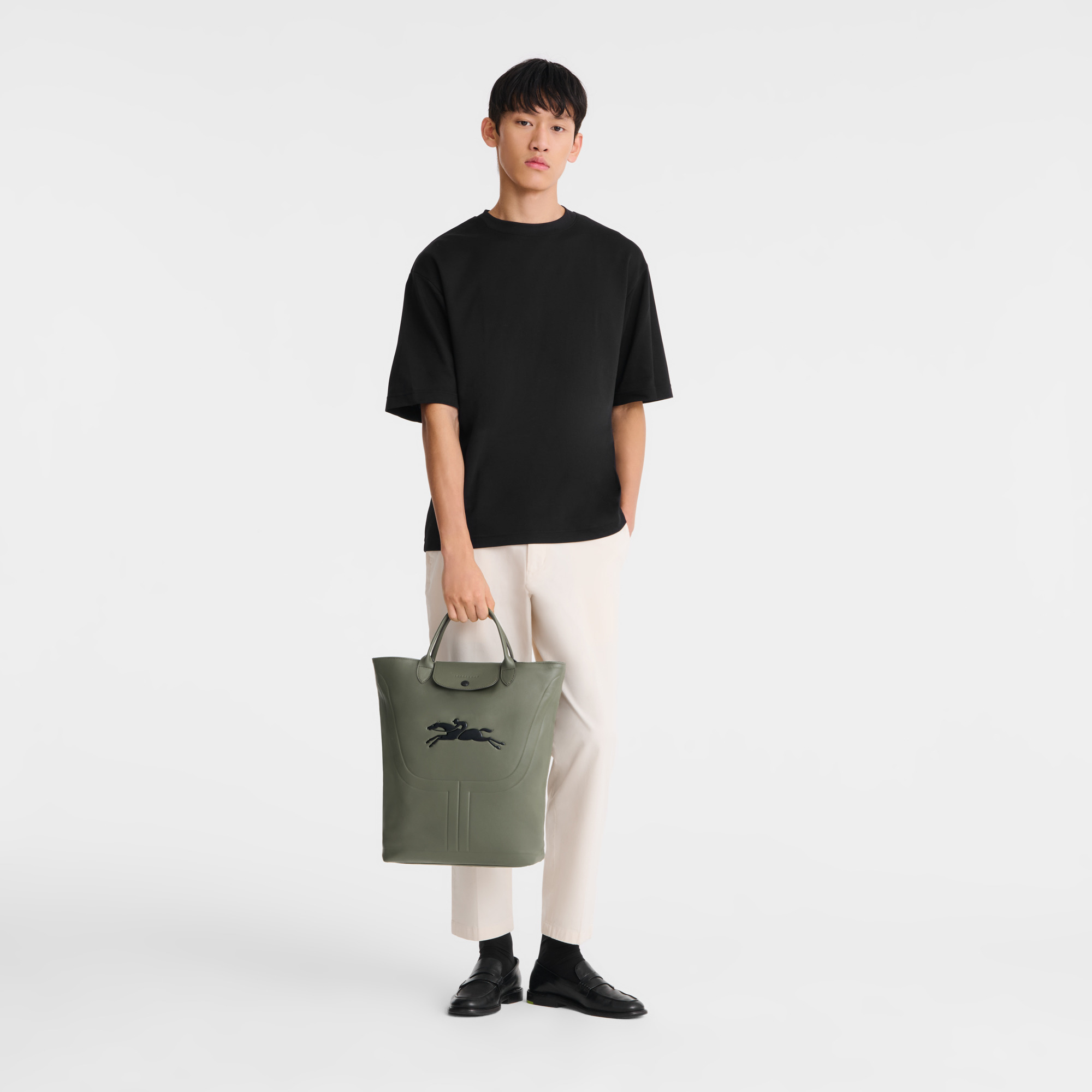 Le Pliage Xtra M Boots bag Khaki - Leather - 2