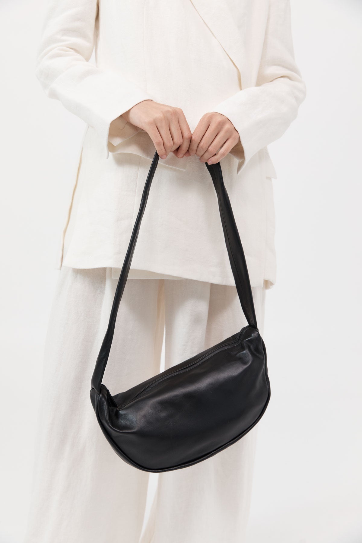 Soft Crescent Bag - Black - 3