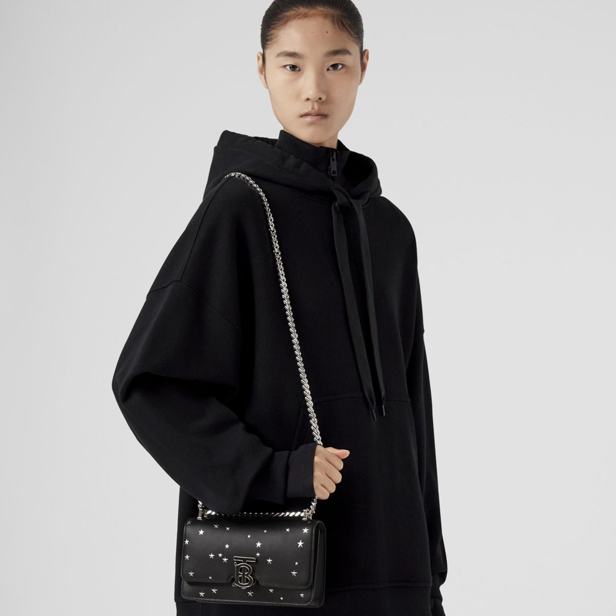 Star Print Leather Mini Chain TB Bag - 3