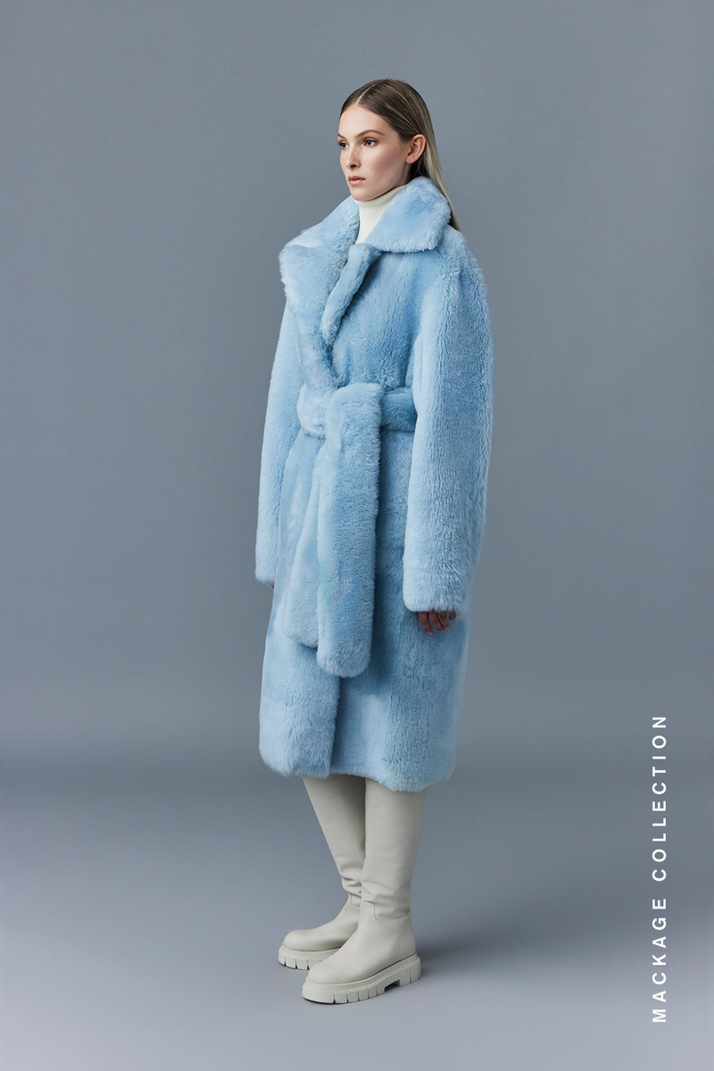 MACKAGE ETIENNE Shearling coat with belt outlook