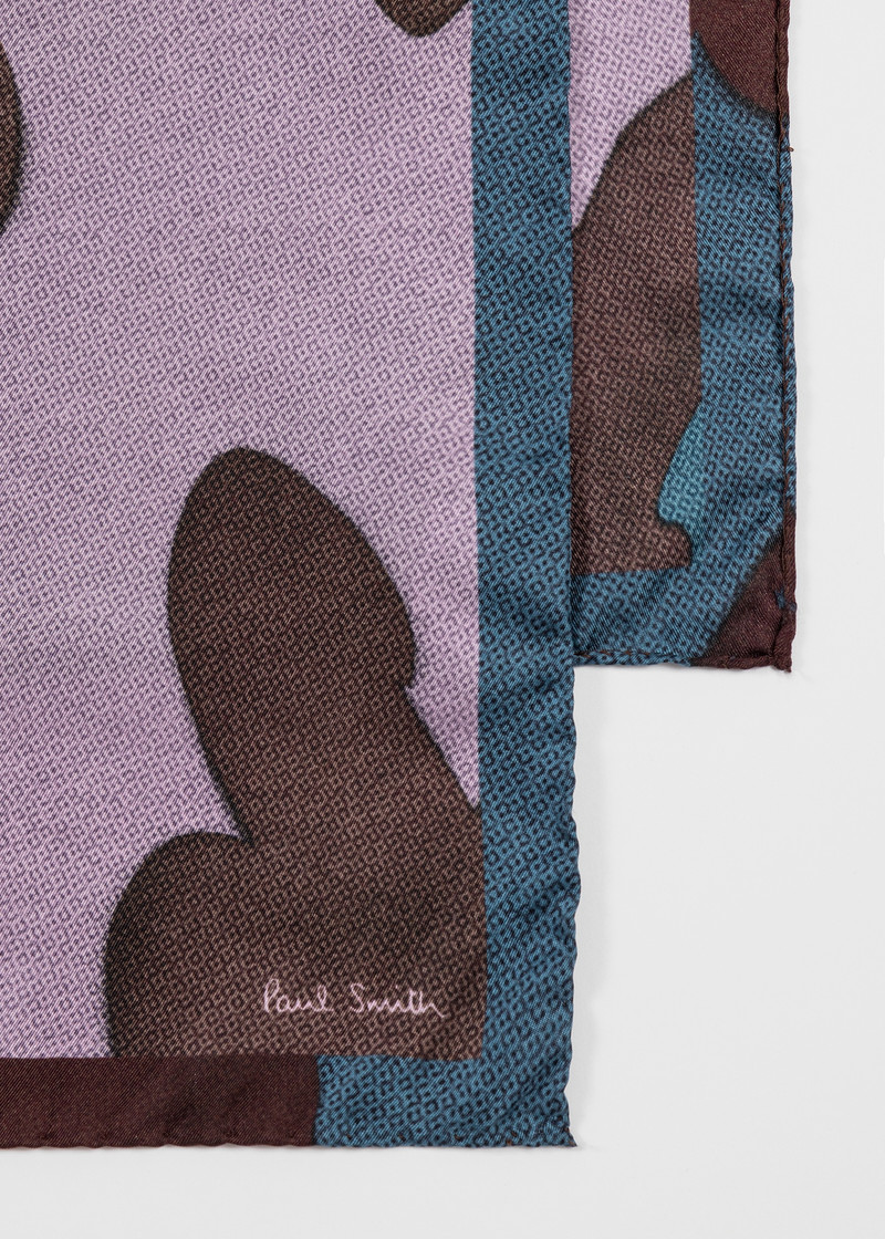 Paul Smith Women's Purple Silk 'Big Flower' Scarf outlook