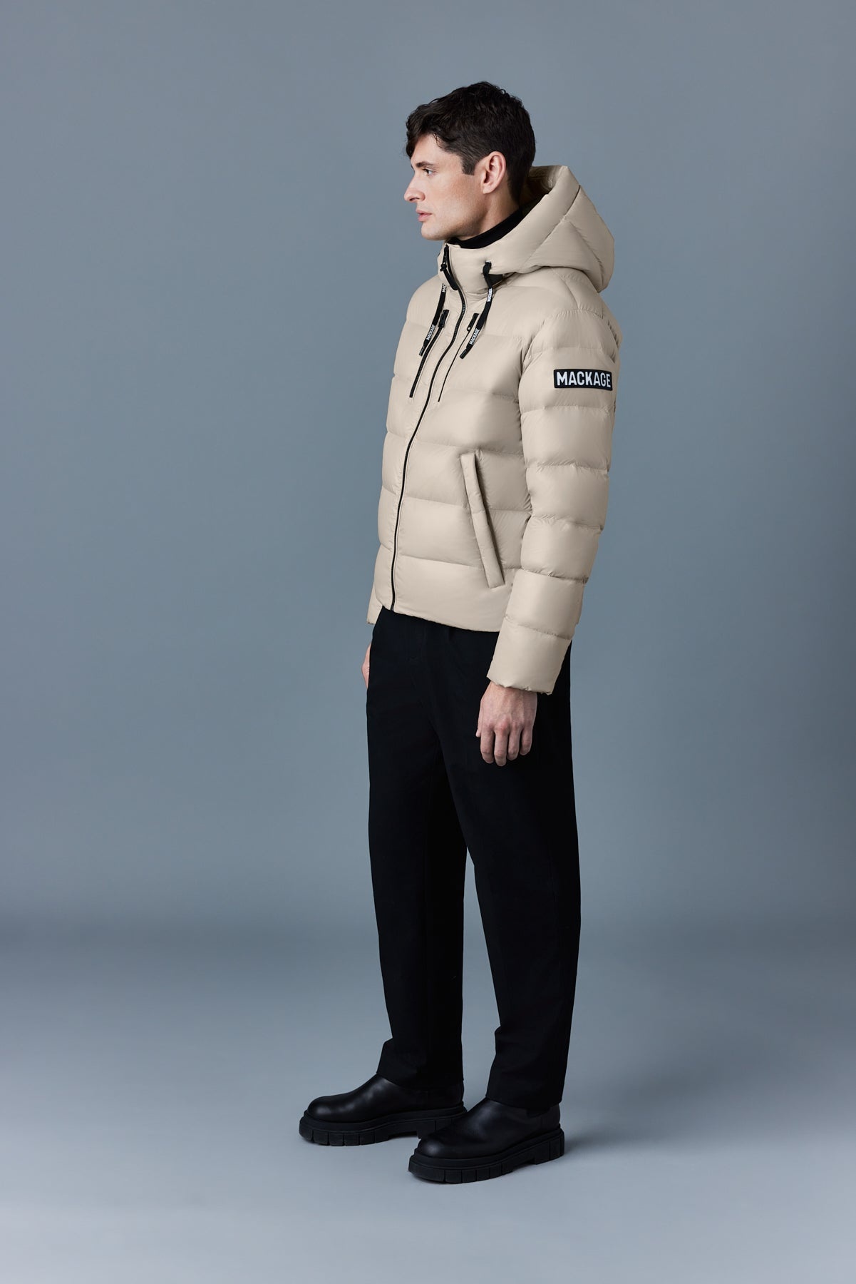 VICTOR lustrous light down jacket with hood for men - 3