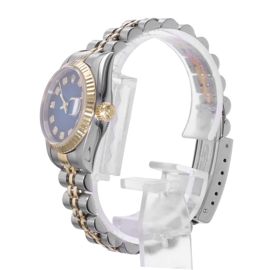 Pre-owned Rolex Datejust 26 Automatic Chronometer Diamond Blue Dial Ladies Watch 69173 BLDJ - 6