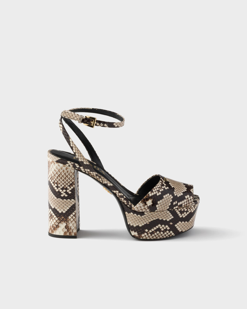 Prada Python-print Ayers leather platform sandals outlook