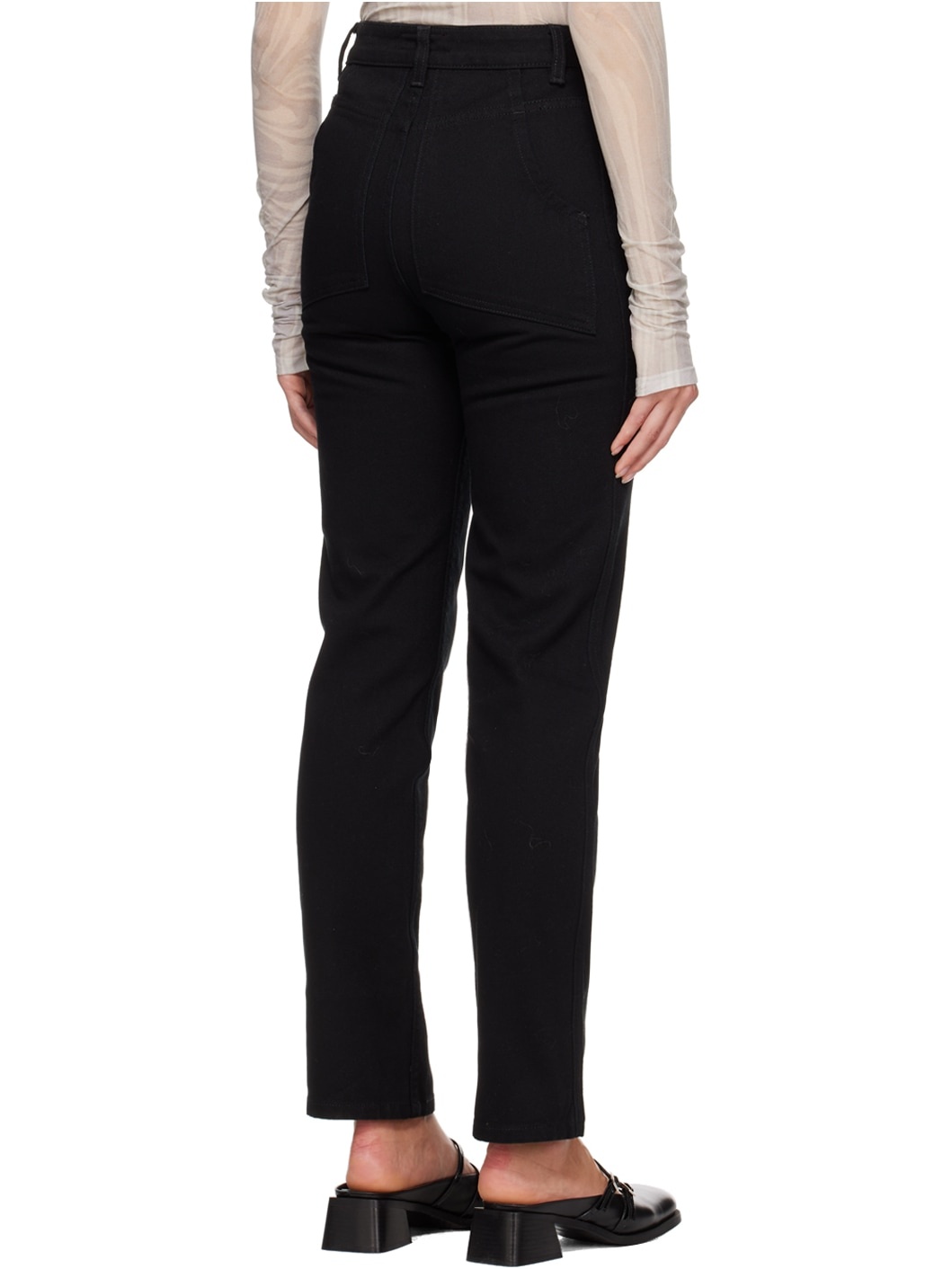 Black Straight Leg Jeans - 3