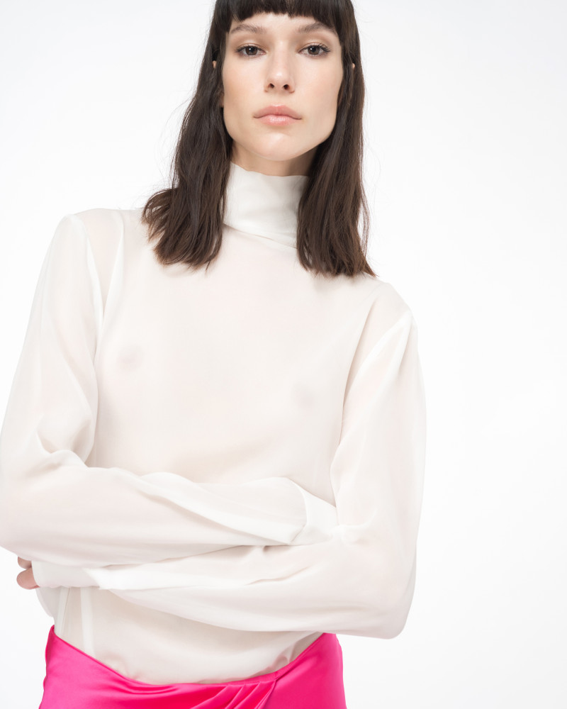 PINKO HIGH-NECK GEORGETTE BLOUSE outlook