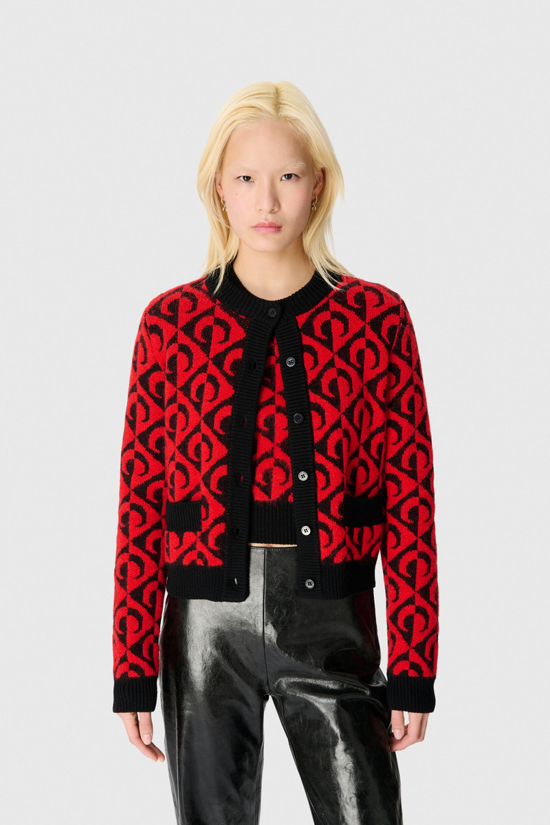 Marine Serre Moon Lozenge Knit Cardigan outlook