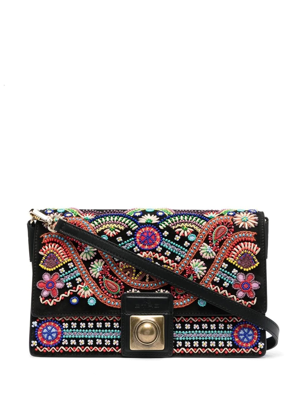 appliqué paisley-pattern shoulder bag - 6