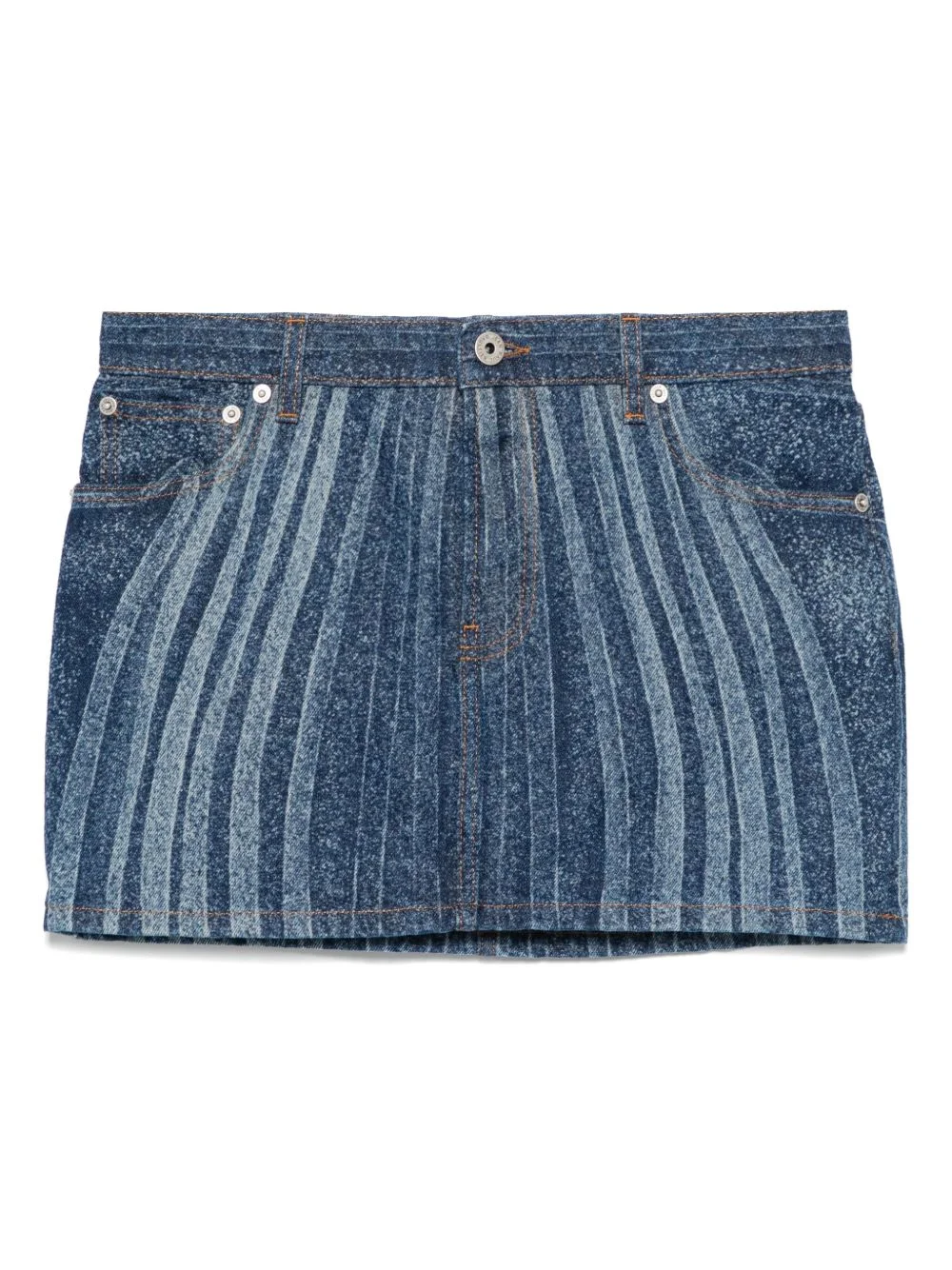 Spiral-print mini skirt - 1