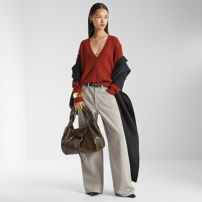 FENDI Long Jeans Light brown denim pants outlook