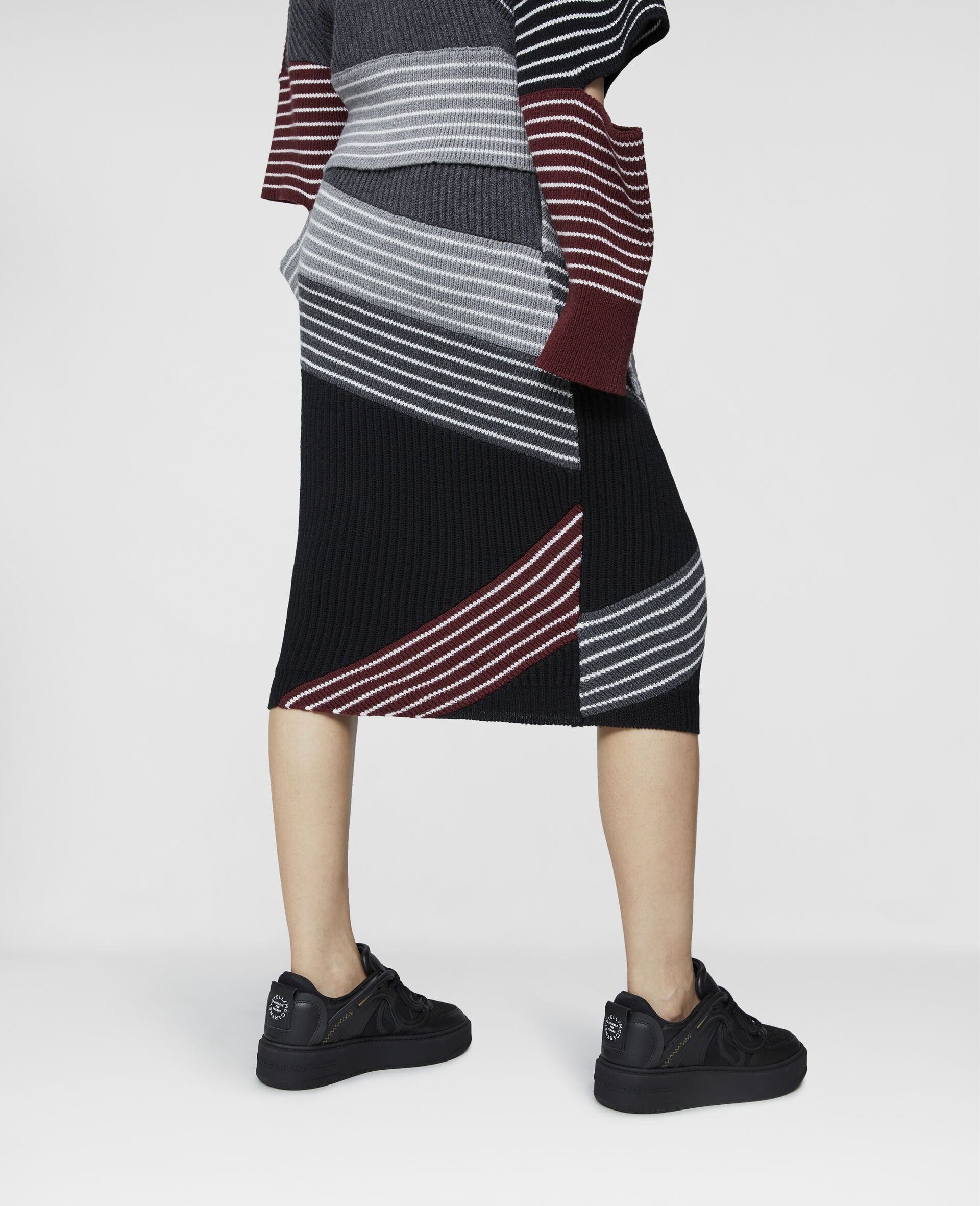 Stella by Stella 3D Stripes Wool Midi Skirt - 3