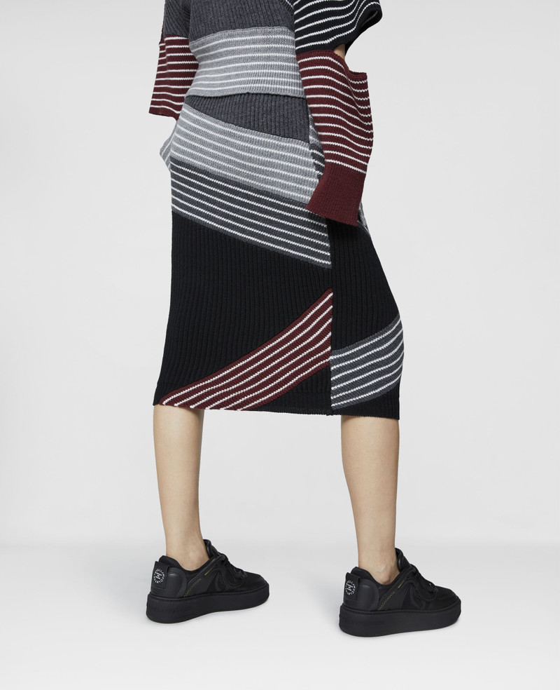 Stella by Stella 3D Stripes Wool Midi Skirt 3