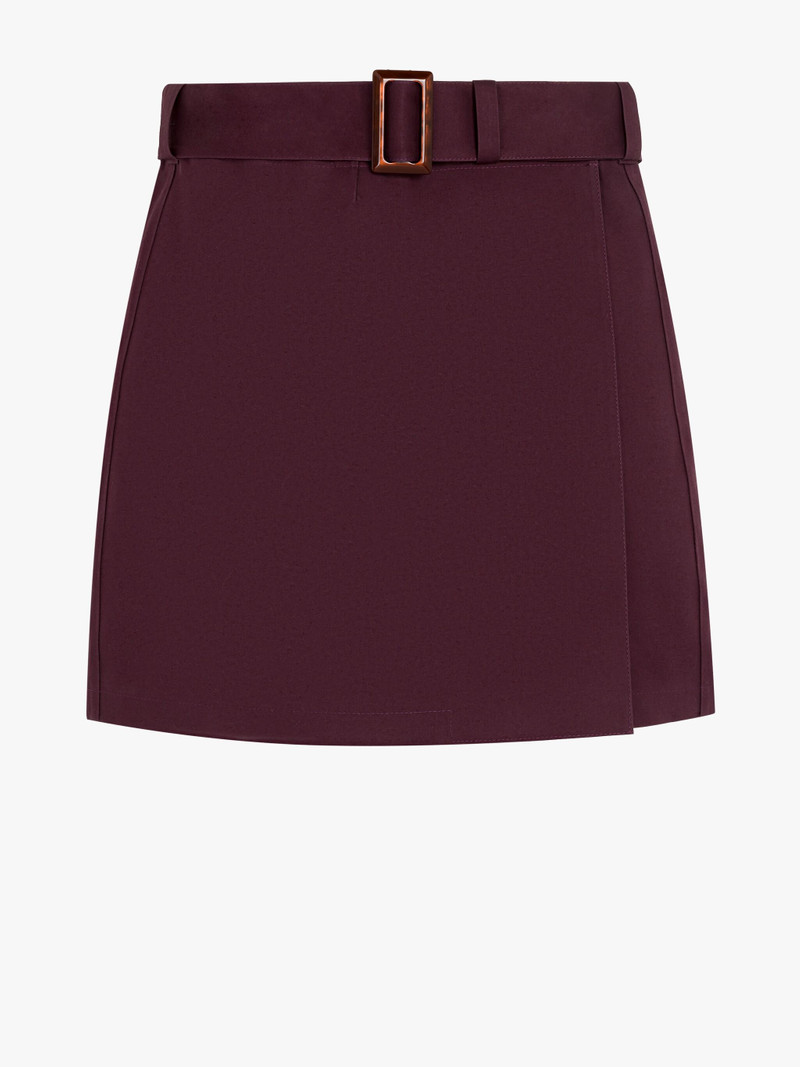 SEEMA BURGUNDY BONDED COTTON SKIRT 1