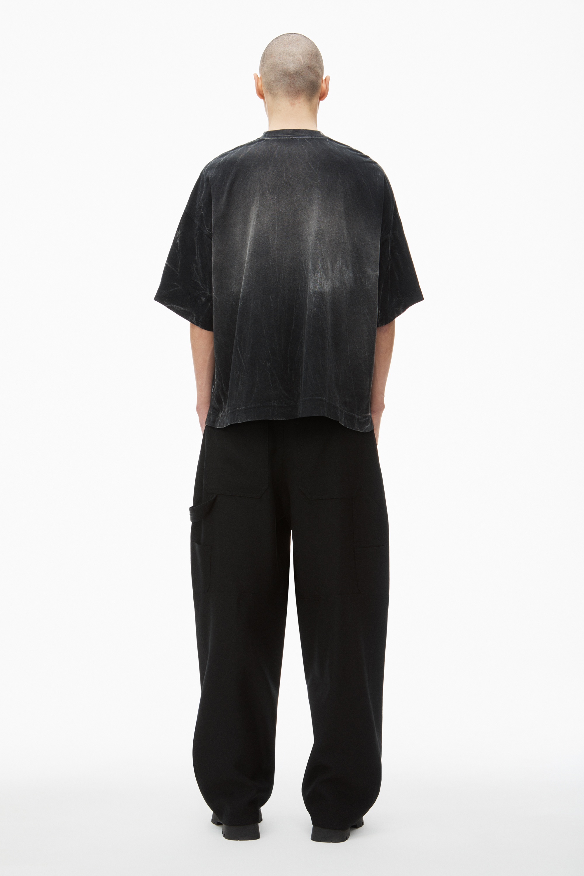 distressed wash tee in cotton - 4