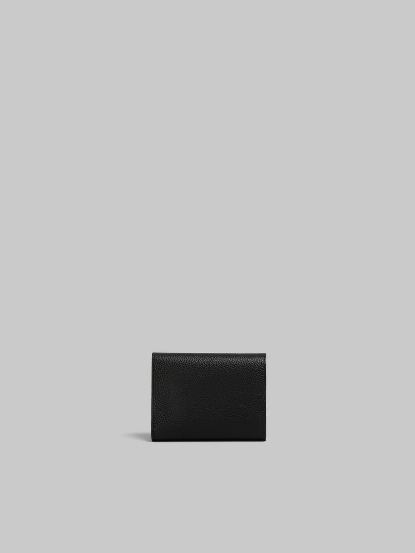 BLACK LEATHER TRIFOLD WALLET WITH MARNI MENDING - 3